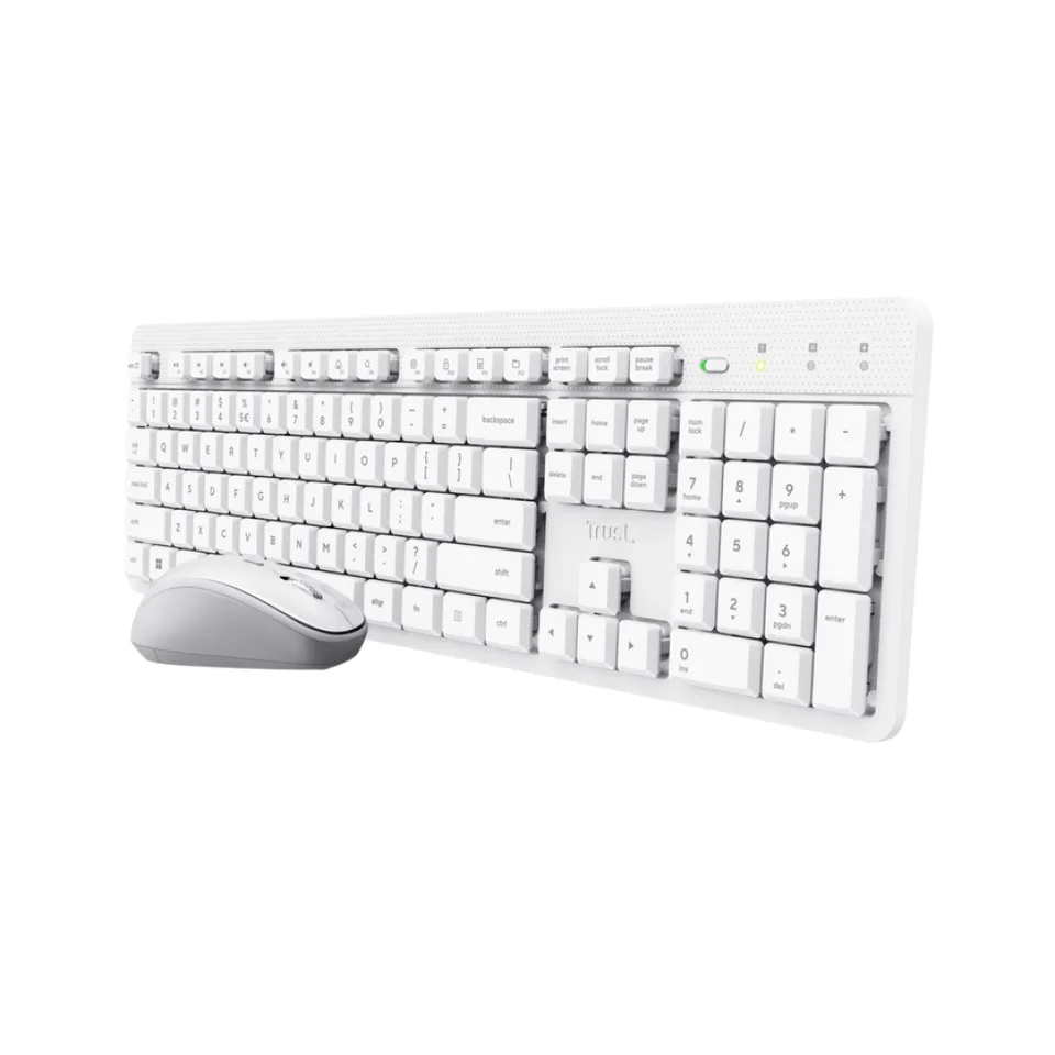 Trust Ody II Trådløst Tastatur og Mus - Hvid, Nordisk — produktfoto
