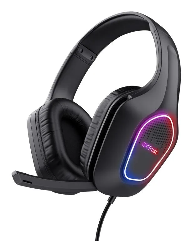 TRUST GXT416 ZIROX LED HEADSET - SORT — produktfoto