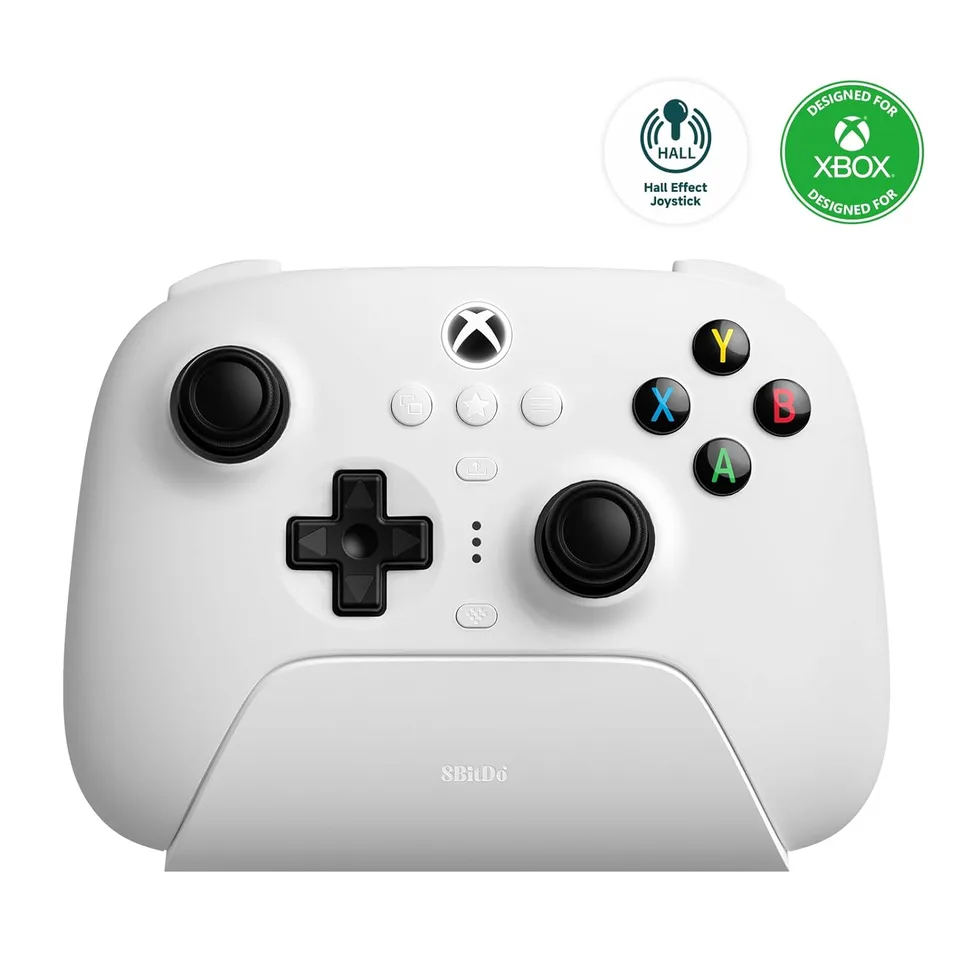 8BitDo Ultimate 3-mode Controller Xbox/PC Hvid — produktfoto