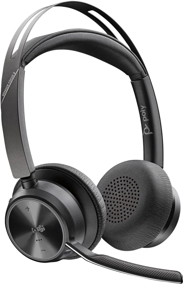 Poly Voyager Focus 2 Trådløst Kontorheadset - Sort — produktfoto