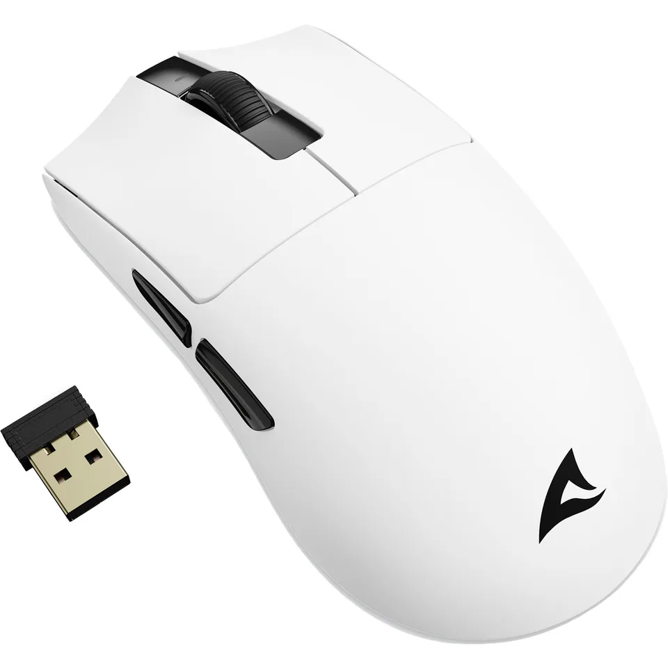 Sharkoon FIREGLIDER One gamingmus - hvid, trådløs, 50 g — produktfoto