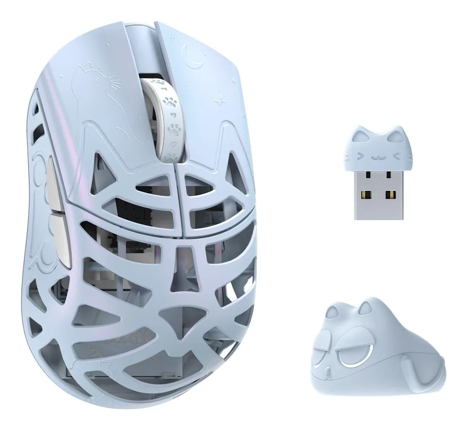 WLMouse Beast Miao trådløs 8K gamingmus - Ice Blue — produktfoto