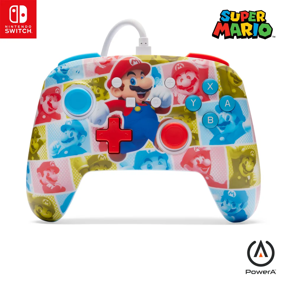 PowerA Enhanced Wired Switch Mario Hero Reel — produktfoto