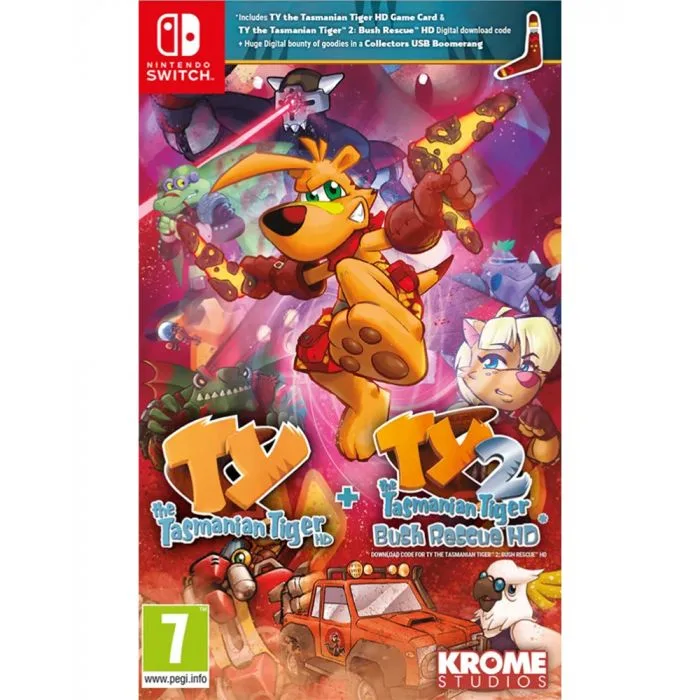 TY The Tasmania Tiger HD + TY The Tasmania Tiger HD 2: Bush Rescue HD Bundle - Nintendo Switch — produktfoto